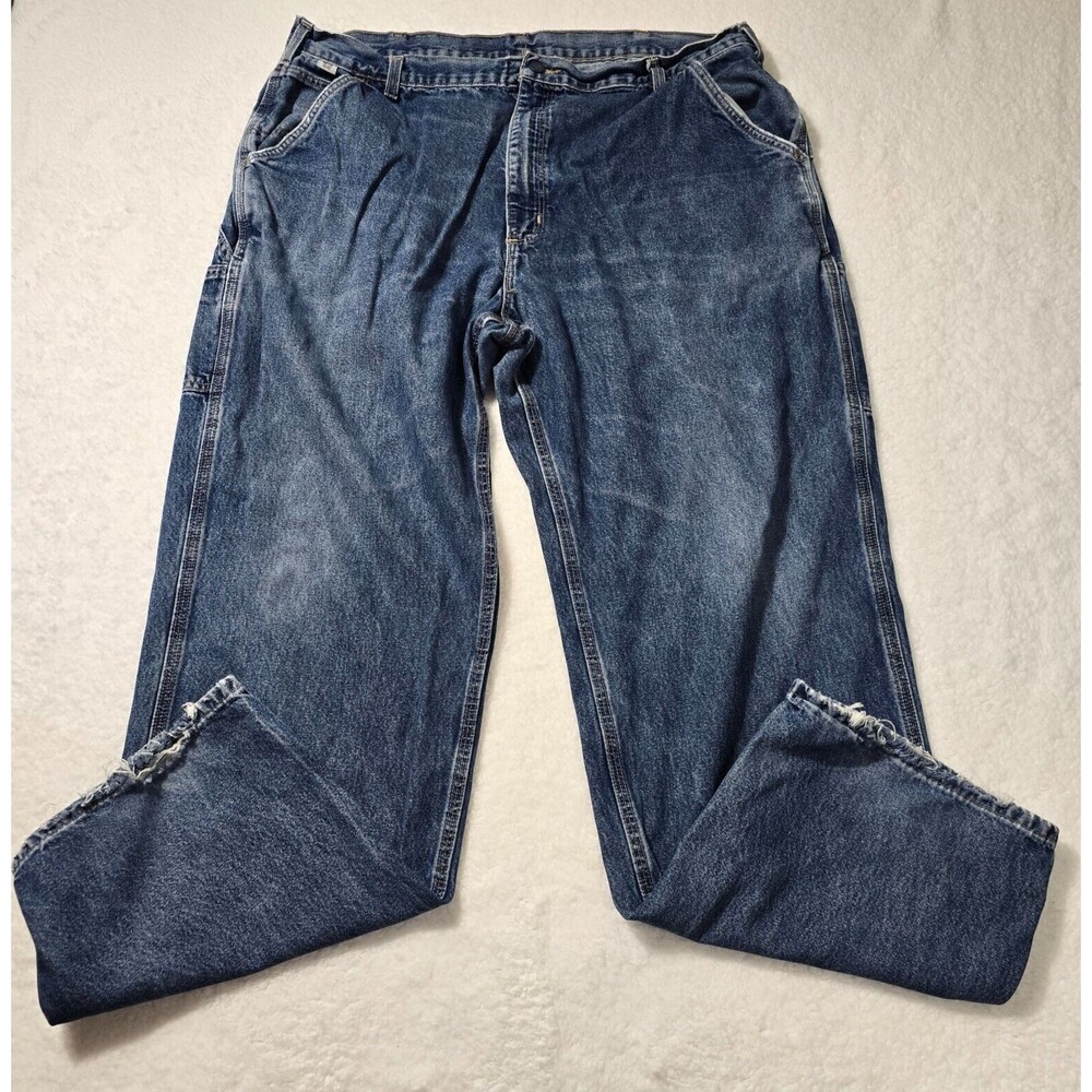 Carhartt FR Denim Jeans Men's Size 42x34 Flame Resistant Carpenter Pocket Blue